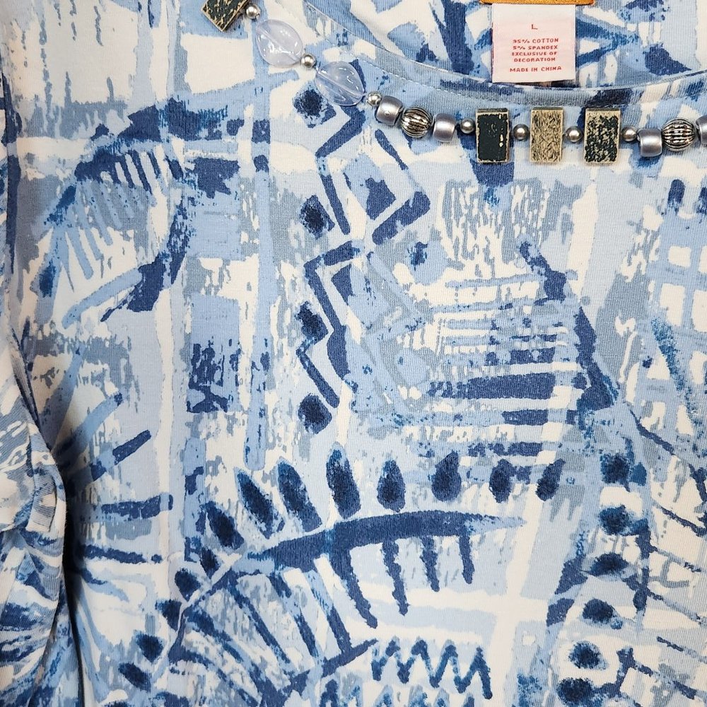 Ruby Rd Blue/white top - Picture 2 of 2